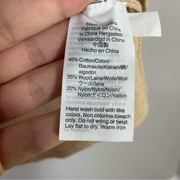 [J. Crew] Women's Tan Crewneck Ruffle Wool Blend Pullover Sweater - Picture 6 of 10